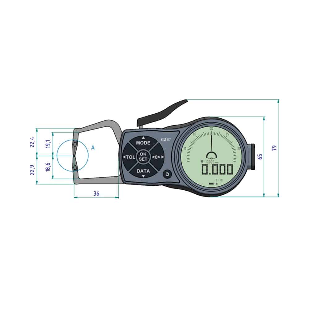 Digital exterior thickness gauge K110